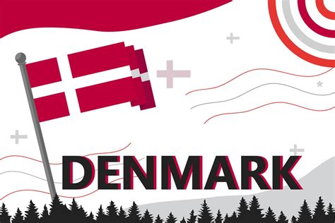 Denmark national day banner with Danish map, flag colors theme ...