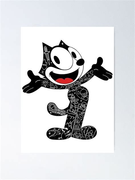 "Felix The Tattoo Cat " Poster for Sale by T4KwJvue | Redbubble