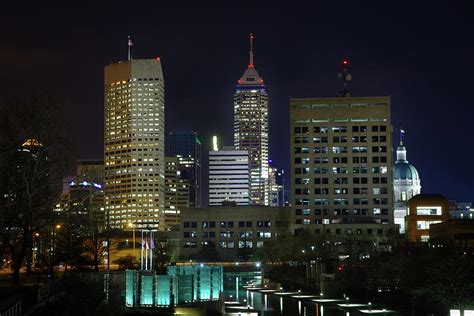 Downtown Indianapolis, Indiana at Night Photograph by Joey Lax-Salinas - Fine Art America