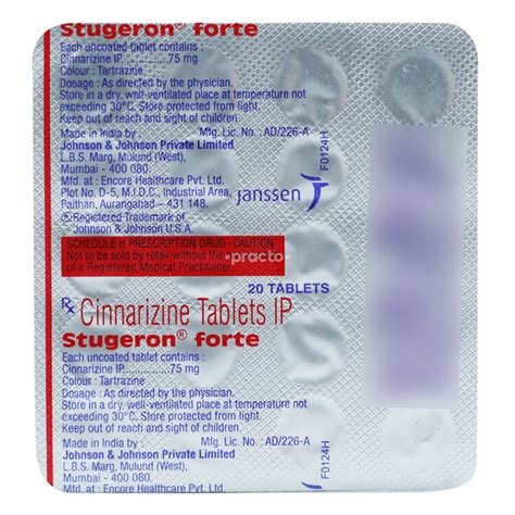 Stugeron Forte Tablet - Uses, Dosage, Side Effects, Price, Composition | Practo