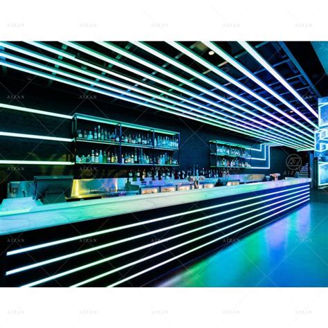 Luxury LED Bar Counter Nightclub Bar Furniture Big Size Bar Counter for ...