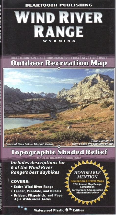 Wind River Range Map - Rocky Mountain Maps & Guidebooks