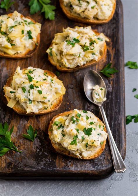 Crab Appetizers Recipe | Crab Artichoke Toasts