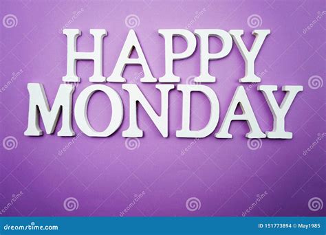 Happy Monday Wooden Letter Alphabet on Purple Background Stock Photo - Image of greeting, good ...