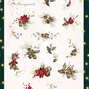 Christmas Clip Art Snow PNG Gold Garland Cards Watercolor Invitation Flowers Fir Branches, Cone ...