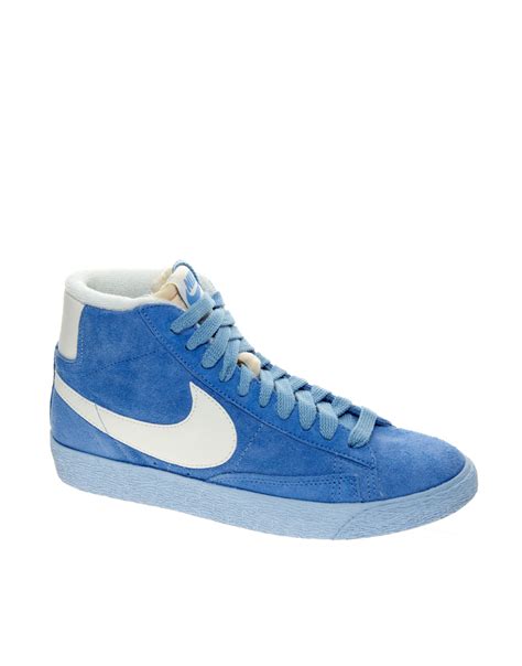 Nike Blazer Mid Blue Suede High Top Trainers in Blue for Men | Lyst