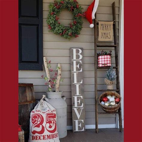 BELIEVE Wooden Rustic Porch Sign / Christmas / Holidays / - Etsy