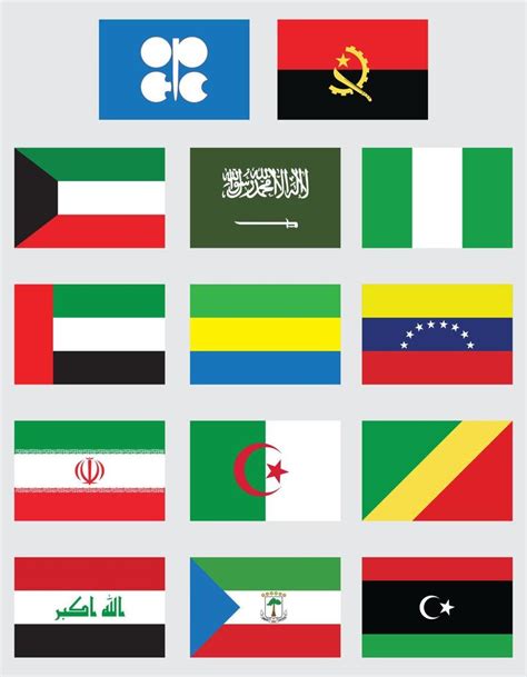 OPEC countries flags 10550255 Vector Art at Vecteezy