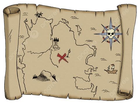 Blank Treasure Map Paper, X, Map, Tattered PNG Transparent Image and Clipart for Free Download