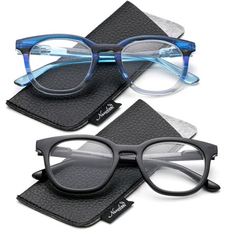 Newbee Fashion Round Frame Bifocal Reading Glasses with Pouch, 2 Pack - Walmart.com - Walmart.com