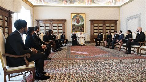 Pope meets with NBA players' union delegation at the Vatican