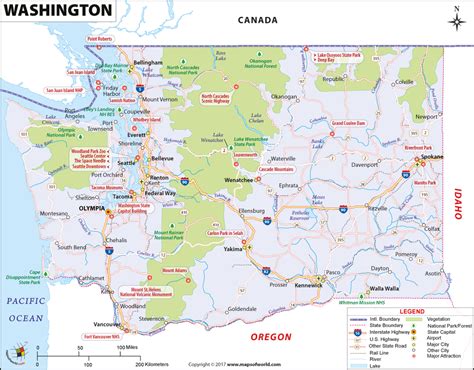 Washington Map, Map of Washington (U.S. State), WA Map | Washington map ...