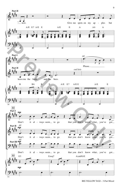 Big Yellow Taxi (Three-Part Mixed ) by Joni | J.W. Pepper Sheet Music