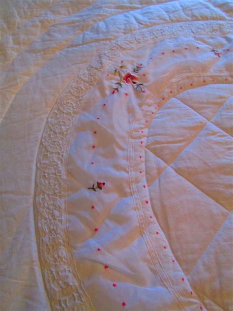 Beautiful King Size Cotton Quilt Polyester Filling White With | Etsy