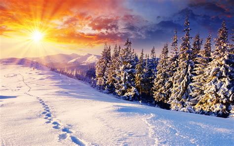 Sunset Snow Wallpapers - Wallpaper Cave