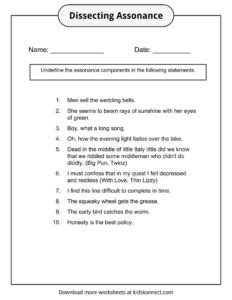 Assonance Examples, Definition and Worksheets | KidsKonnect