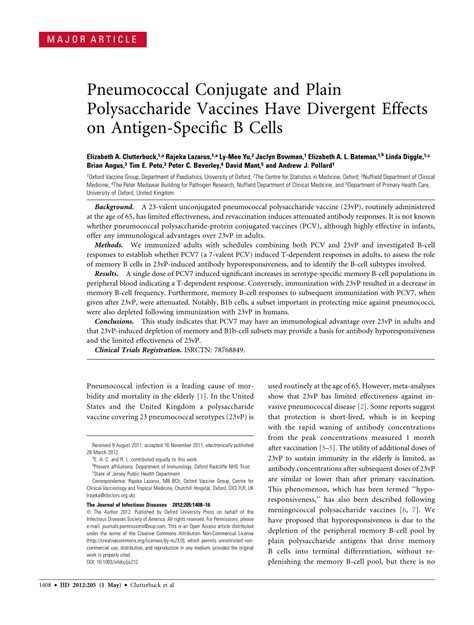 (PDF) Pneumococcal Conjugate and Plain Polysaccharide Vaccines Have Divergent Effects on Antigen ...