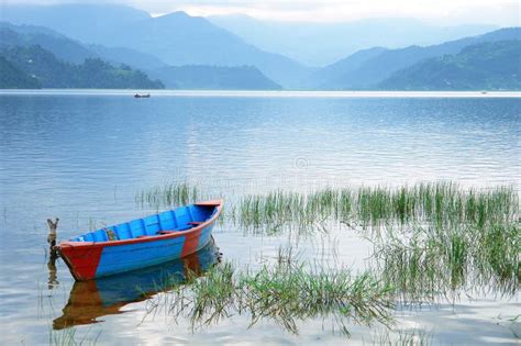 Boats in Fewa Lake stock image. Image of annapurna, colourful - 24201605