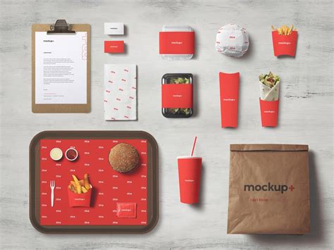 Free Fast Food Identity Mockup | Mockuptree