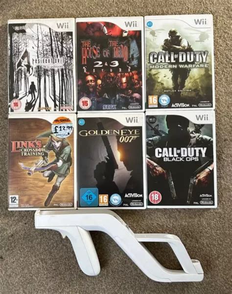 WII ZAPPER GUN + 6 Spiele Bundle Shooter Restposten, Resident Evil Link, COD Goldeneye EUR 35,08 ...