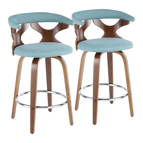 Gardenia Mid-Century Modern Upholstered Counter Stools (Set of 2 ...