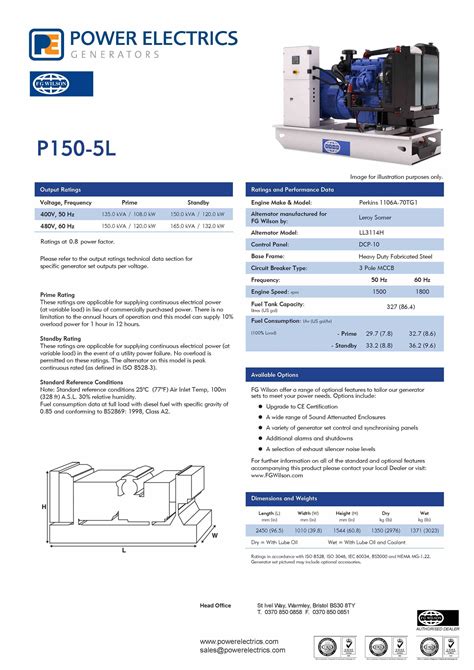 Understanding Your Generator Spec Sheet | Power Electrics