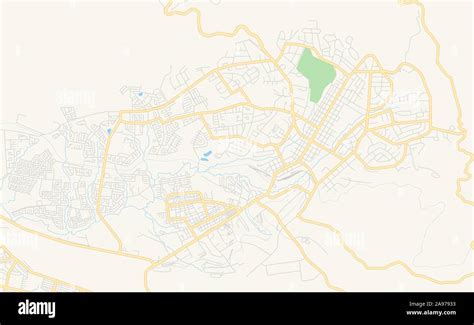 Printable street map of Mutare, Zimbabwe. Map template for business use ...