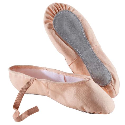 DOMYOS Woven Demi-Pointe Ballet Shoes - Salmon | Decathlon