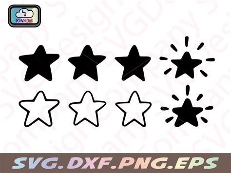 Star Svg Bundle, Rounded Star Svg Bundle, Doodle Star Svg Bundle, Hand ...