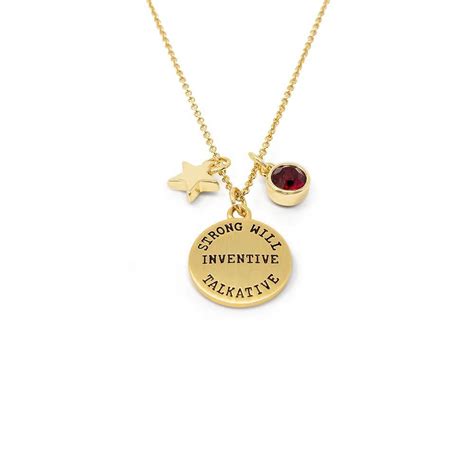 Birthstone Necklace July Gold Plated