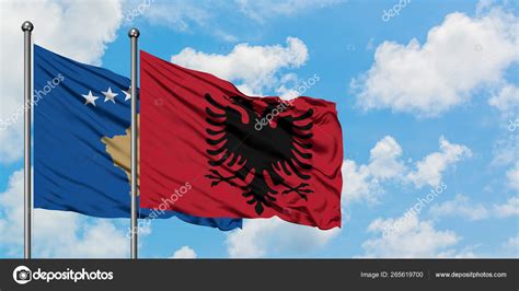 Albanian Flag Waving