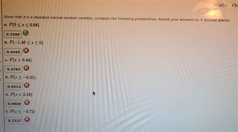 Solved Given that z is a standard normal random variable, | Chegg.com