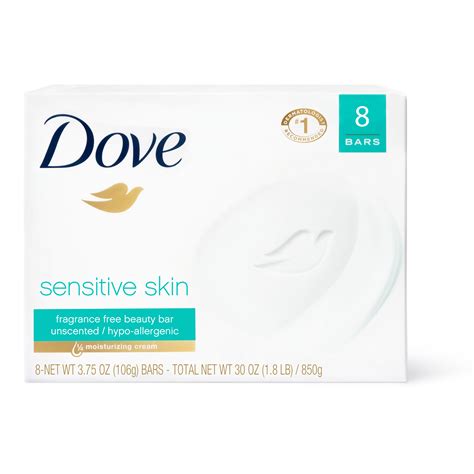 Dove Moisturizing Beauty Bar Sensitive Skin, 3.75 oz, 8 Bars - Walmart ...