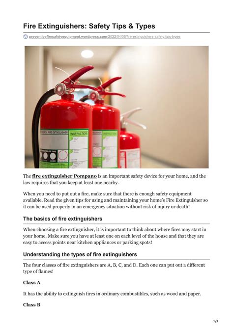 Fire Extinguishers Safety Tips & Types by acceleratemarketing55 - Issuu