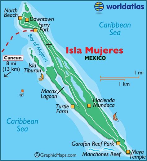 Isla Mujeres Cancun Map