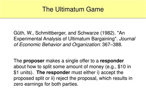 PPT - The Ultimatum Game PowerPoint Presentation, free download - ID:1445429