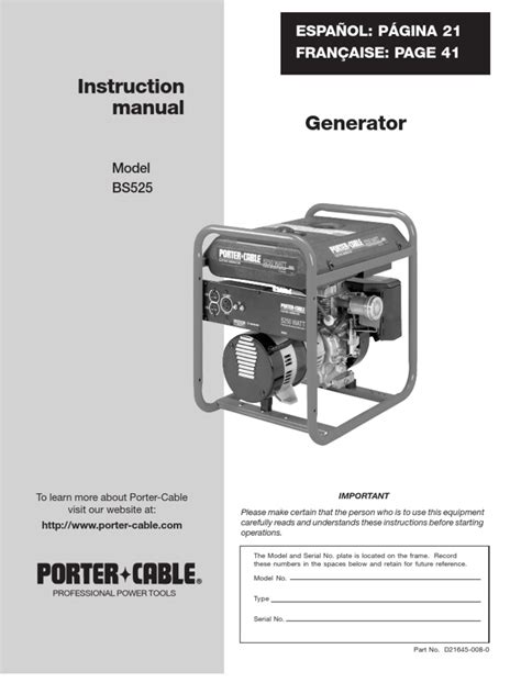 5250W Generator Owners Manual | PDF | Electric Power | Electrician