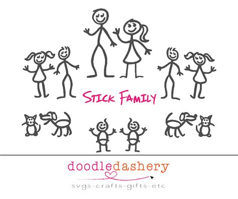 Stick Figure Family SVG for Use With Cricut Silhouette and - Etsy