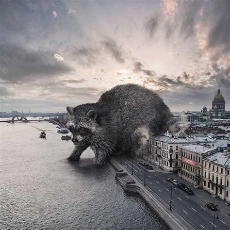 Massive Wild Animals Wander Russian Streets in Surreal Composites by Vadim Solovyov | Colossal ...