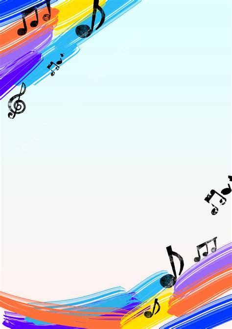 Simple Musical Note With A Blue Gradient Page Border Background Word Template And Google Docs ...