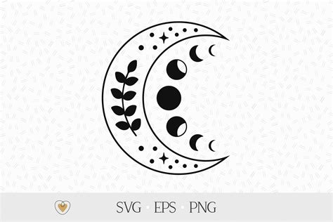 Moon svg, Crescent moon svg, Moon phase svg, Celestial svg (1196068) | SVGs | Design Bundles