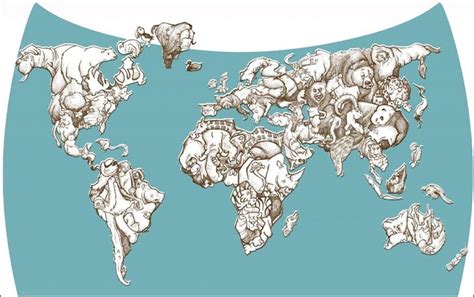 50 Beautiful World Maps Portrayed by Different Things