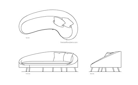 Curved Sofa Cad Block | Bruin Blog