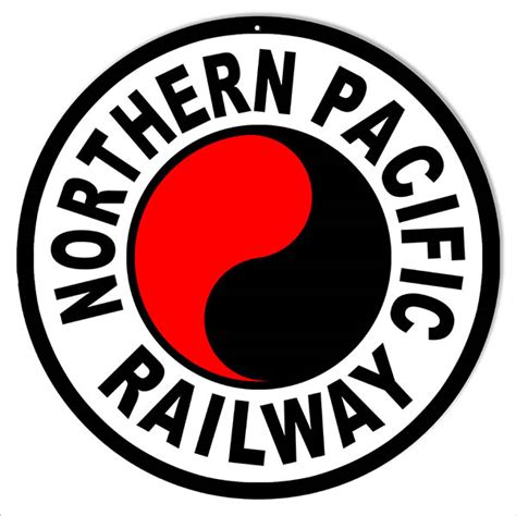 Northern Pacific Railway Railroad Sign 14 Round - Reproduction Vintage ...