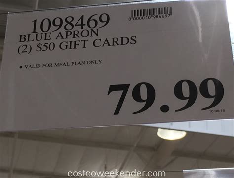 Blue Apron 2 $50 Gift Cards | Costco Weekender