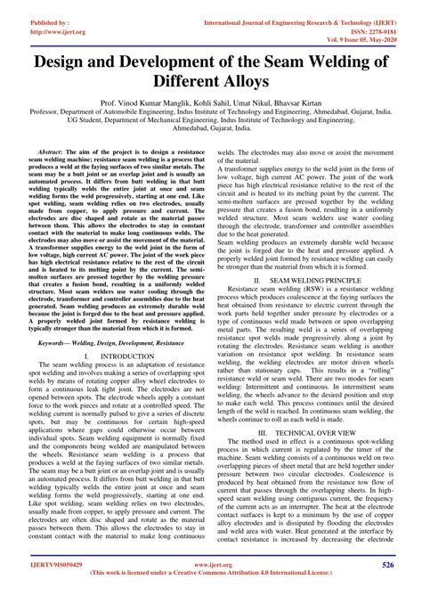 (PDF) Design and Development of the Seam Welding of Different Alloys