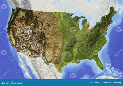 USA, Relief Map Royalty Free Stock Photography - Image: 5567677