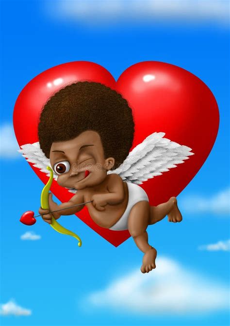 Black Cupid stock illustration. Illustration of digital - 55160061