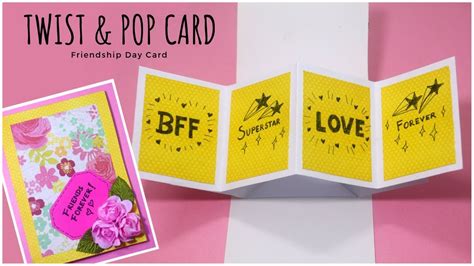 Friendship Day Card for Best Friend | Twist and Pop Card | Handmade ...