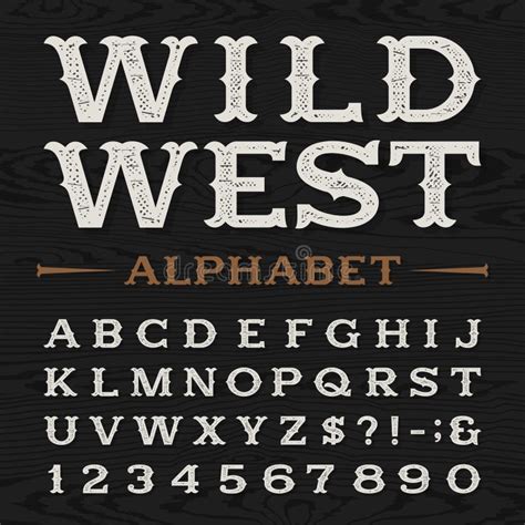 Western Retro Dirty Alphabet Vector Font. Stock Vector - Illustration ...